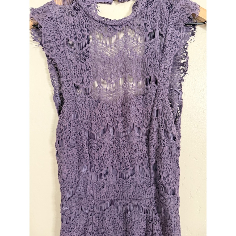 Intimately Free People Daydream Bodycon Slip Dress Purple Lace Open Back X Small - Picture 4 of 10